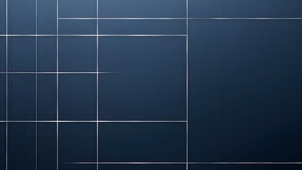 Abstract design featuring a blue background with intersecting lines and squares in various sizes