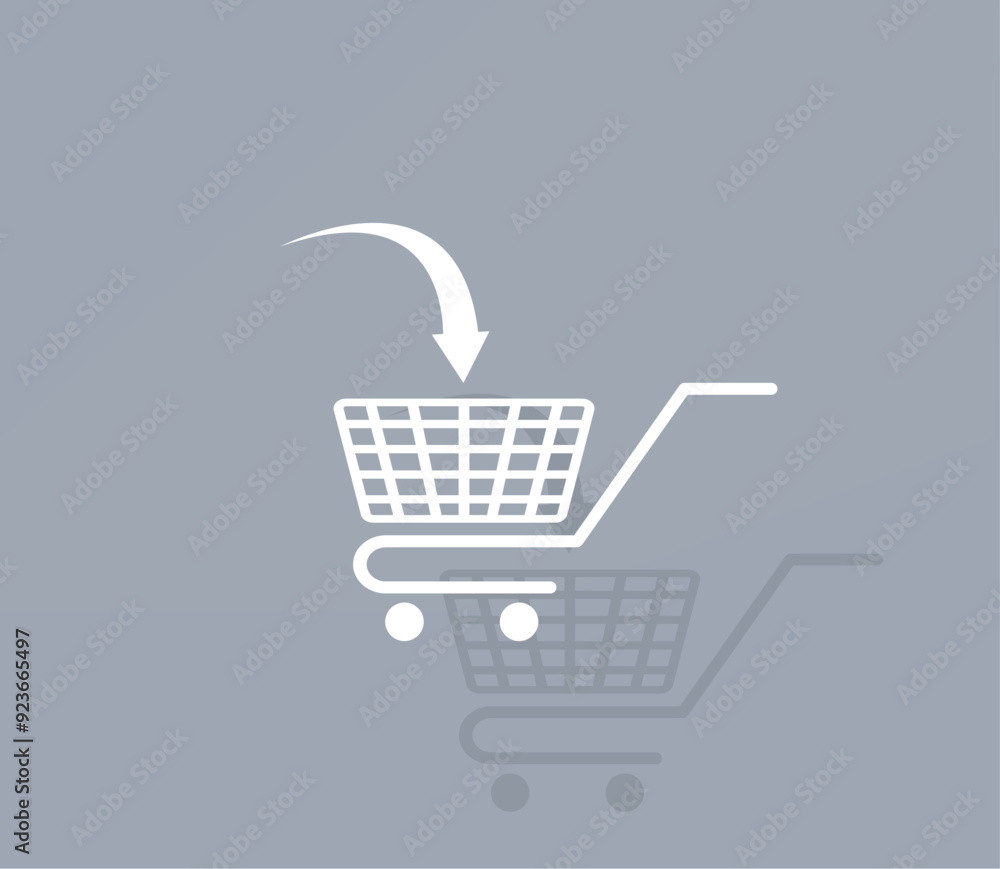 Poster vector icon of white color with shadow on gray background