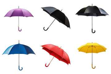 Obraz premium A Collection of Colorful Umbrellas on a White Background