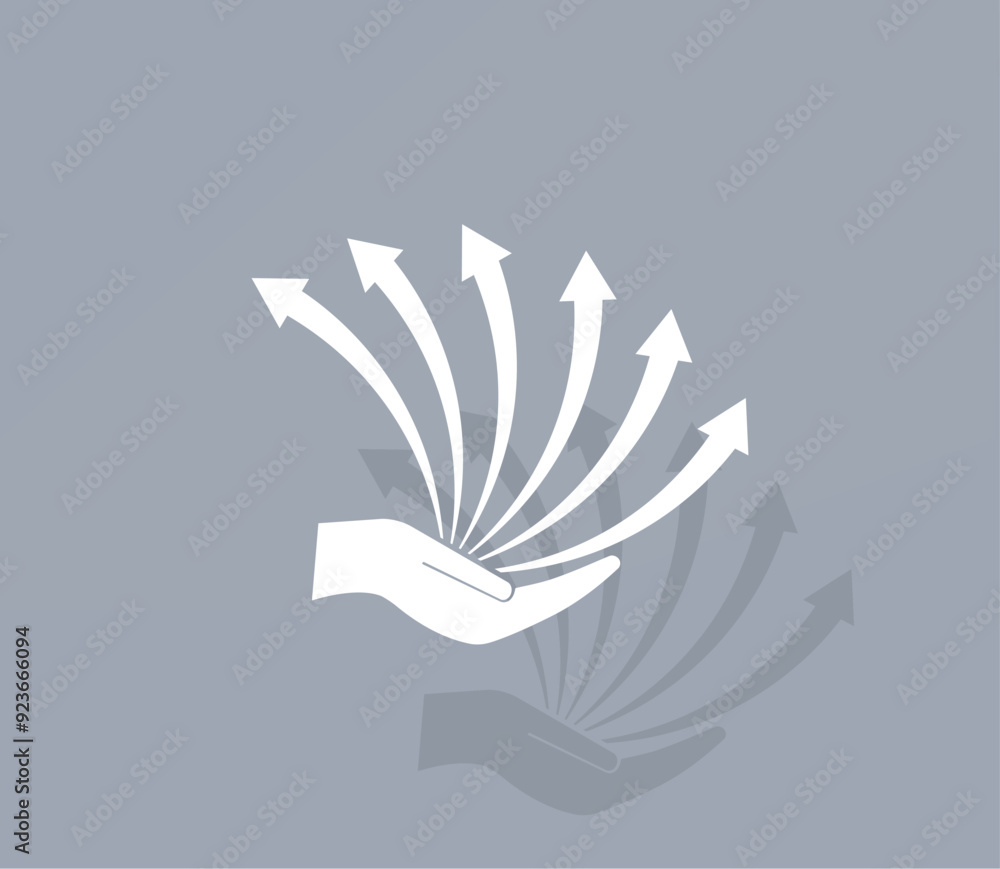 Poster vector icon of white color with shadow on gray background