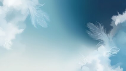 Obraz premium White feather abstract on blue background