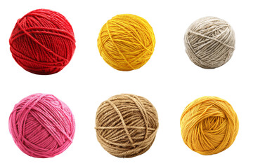Six Balls of Yarn in Various Colors