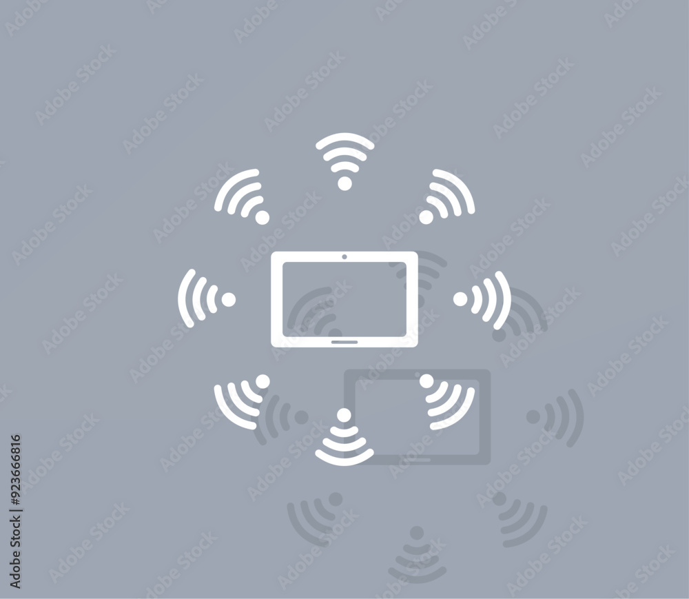Poster vector icon of white color with shadow on gray background