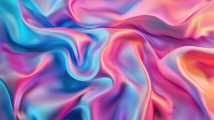 Obraz premium This image portrays abstract silk-like flowing waves of multi-colored smooth fabric texture, offering a visually soothing and elegant impression of vibrant, undulating textile surfaces.