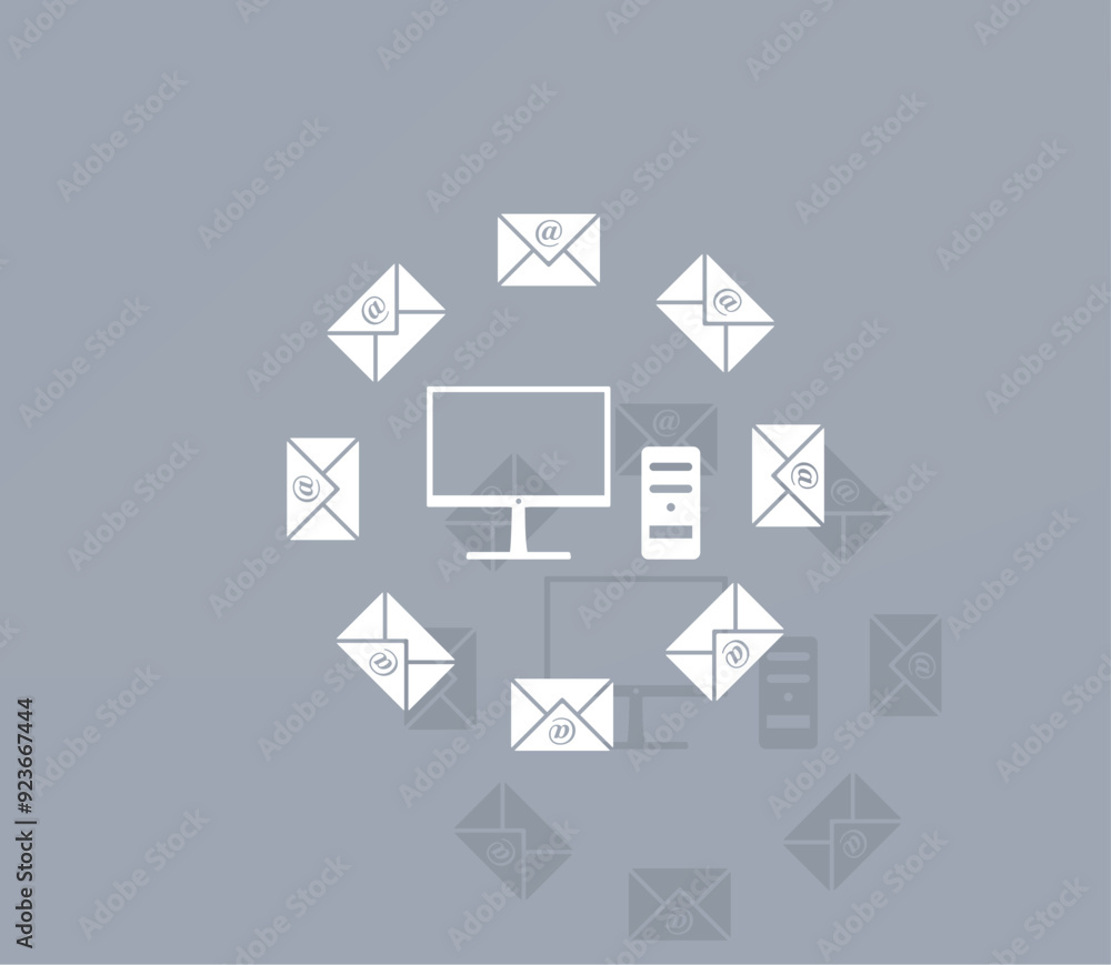 Poster vector icon of white color with shadow on gray background