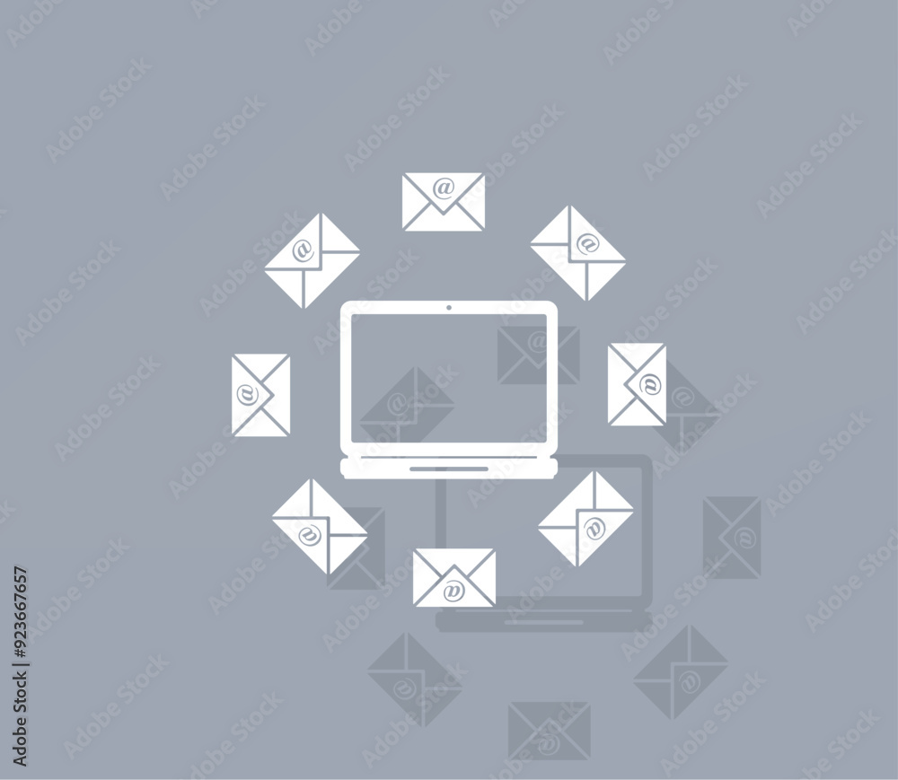 Poster vector icon of white color with shadow on gray background