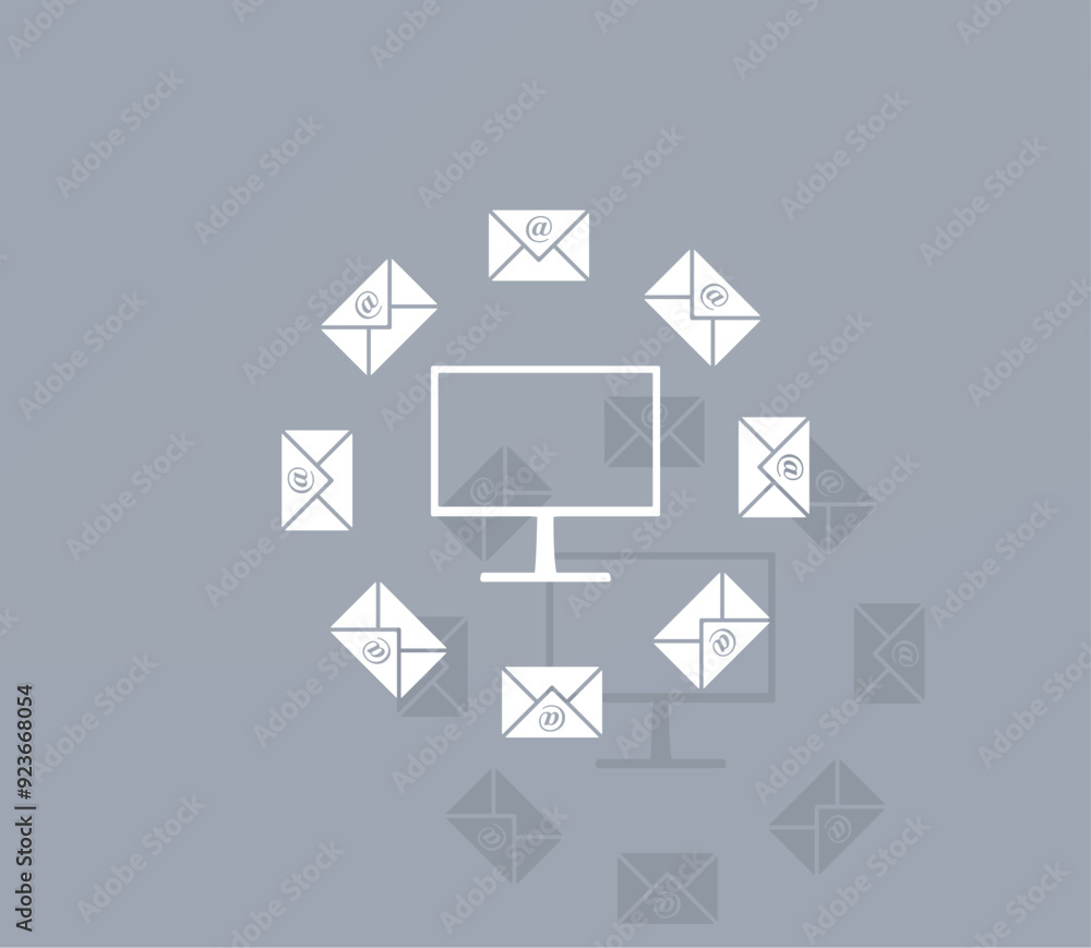 Poster vector icon of white color with shadow on gray background