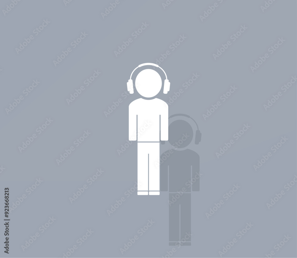 Poster vector icon of white color with shadow on gray background