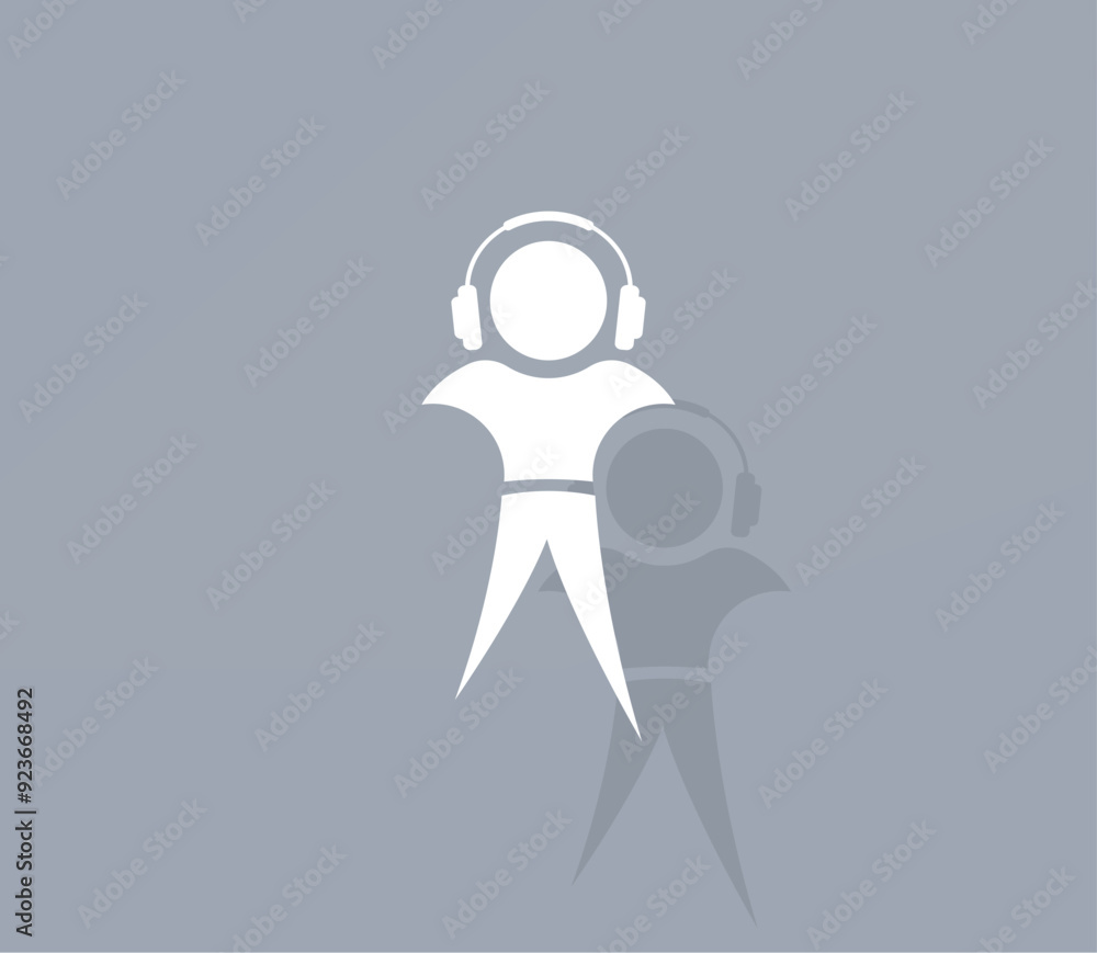 Poster vector icon of white color with shadow on gray background
