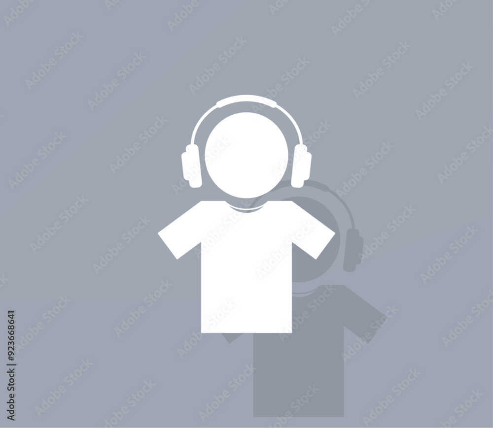 Poster vector icon of white color with shadow on gray background