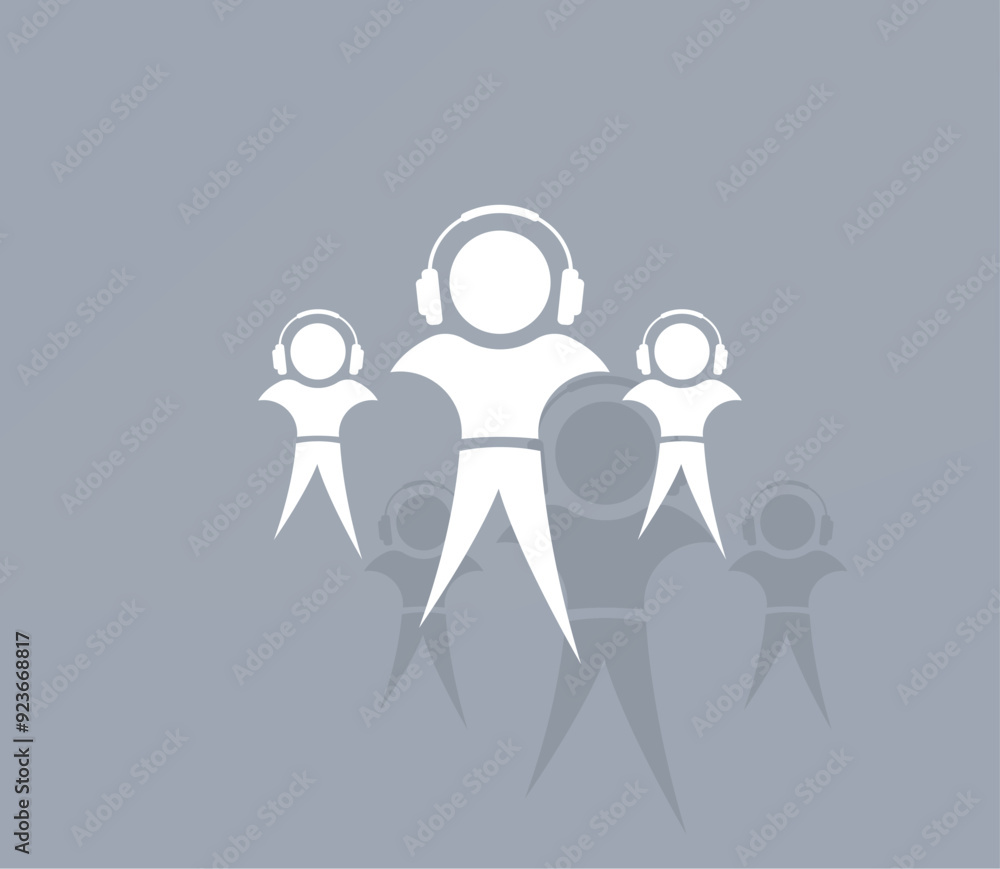 Poster vector icon of white color with shadow on gray background