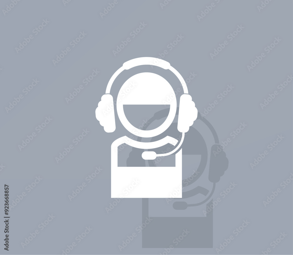 Poster vector icon of white color with shadow on gray background