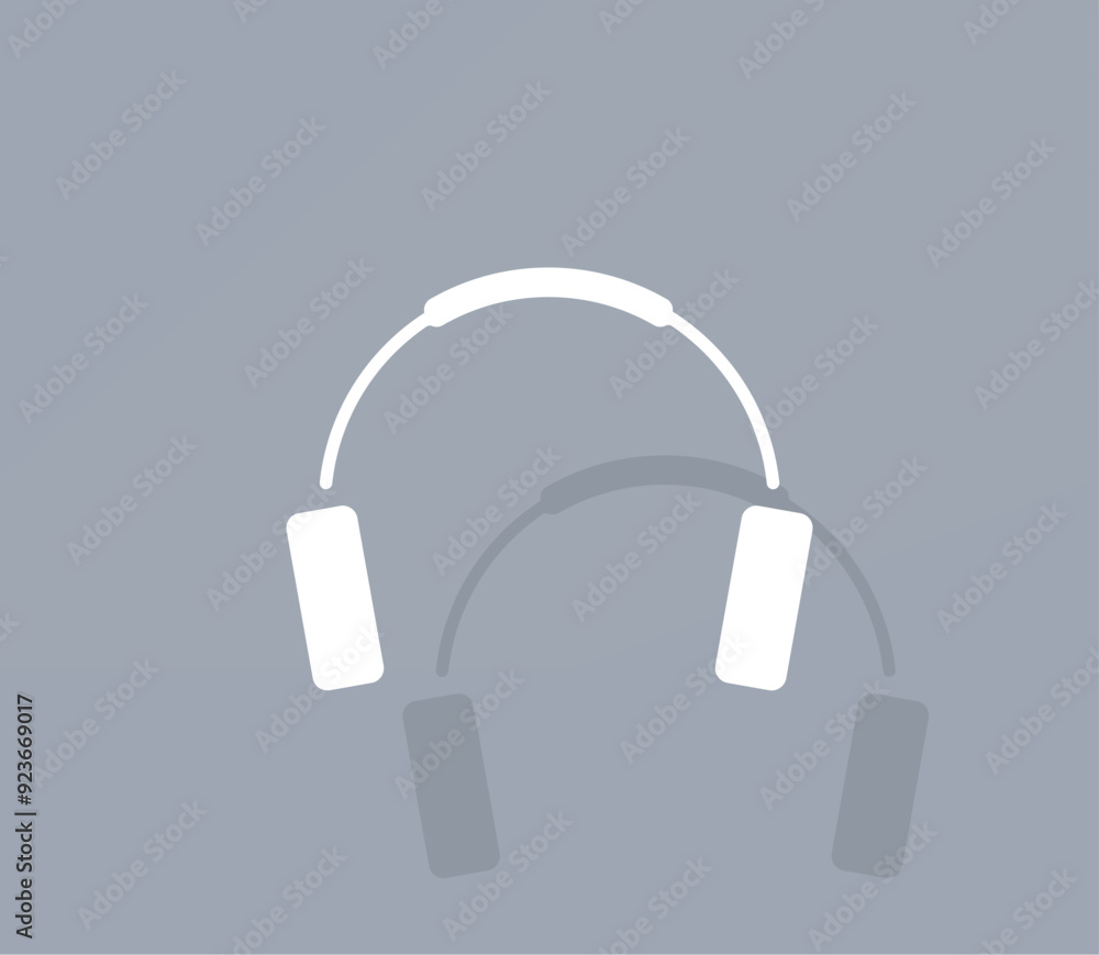 Poster vector icon of white color with shadow on gray background