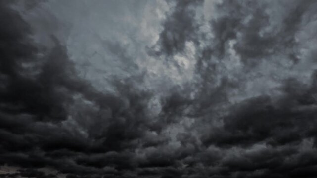 dark massive mystical clouds after storm - timelapse - loop video