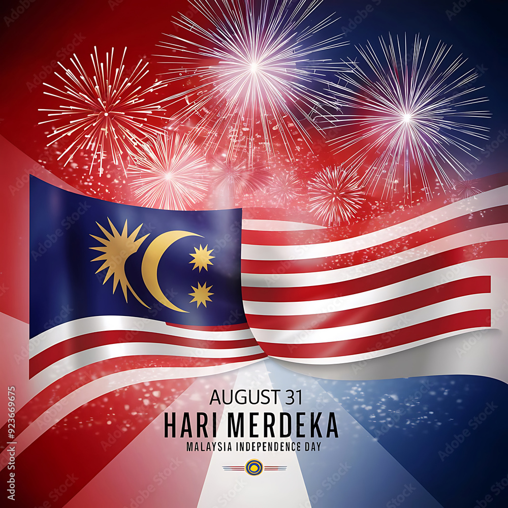 Wall mural Happy malaysia independence day background vector illustration