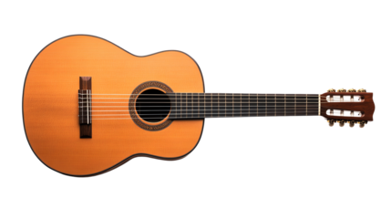 High-resolution image of a classical acoustic guitar, perfect for music-related projects, educational purposes, and artistic representations.