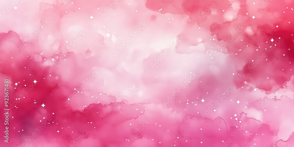 Wall mural pink watercolor galaxy