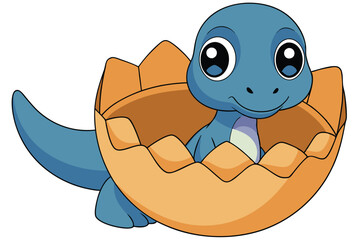 Baby dinosaur hatching from egg K.eps
