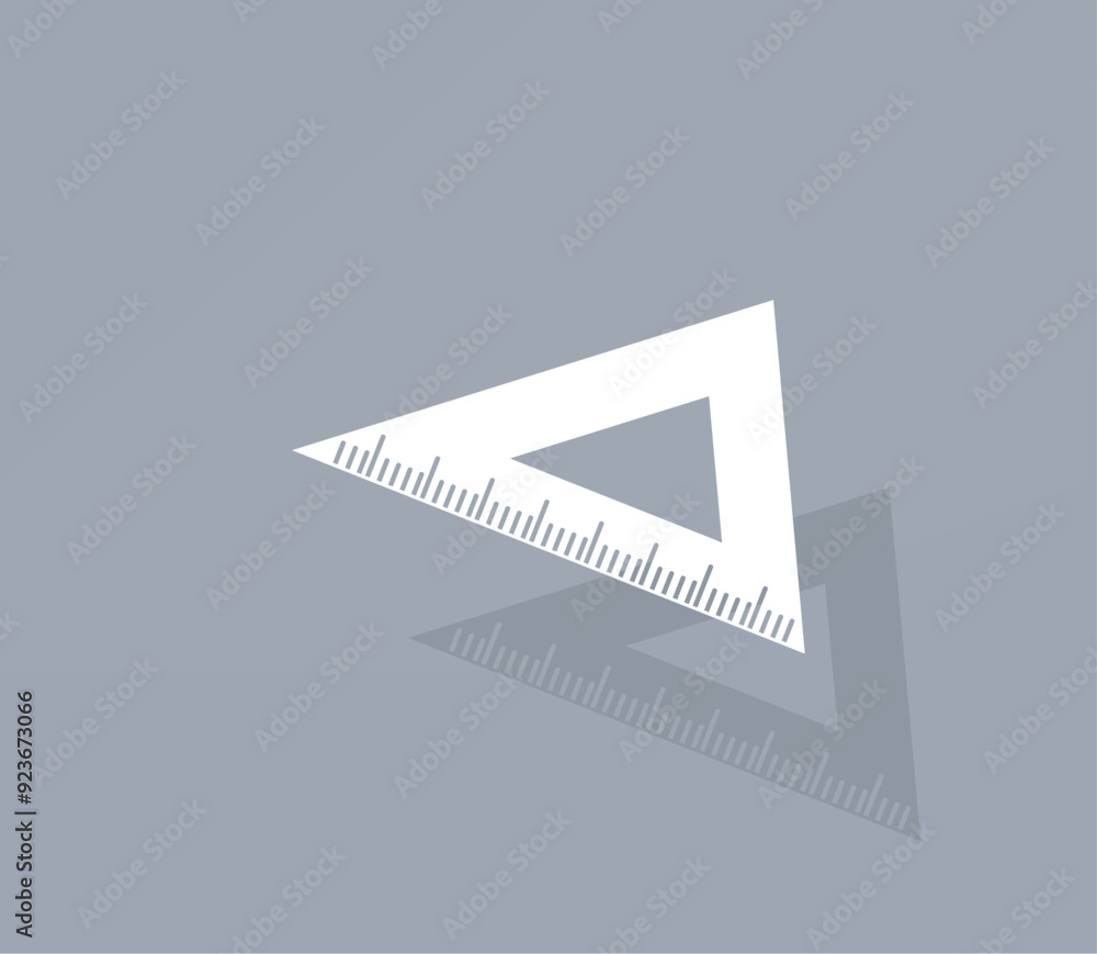 Poster vector icon of white color with shadow on gray background