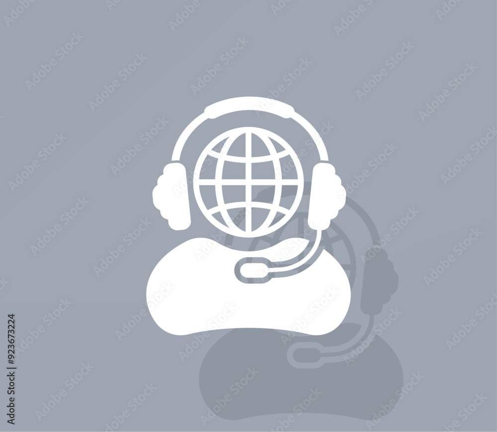 Poster vector icon of white color with shadow on gray background