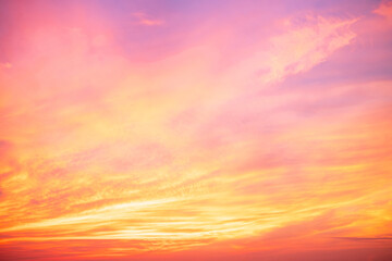 Beautiful , luxury soft gradient orange gold clouds and sunlight on the blue sky perfect for the...