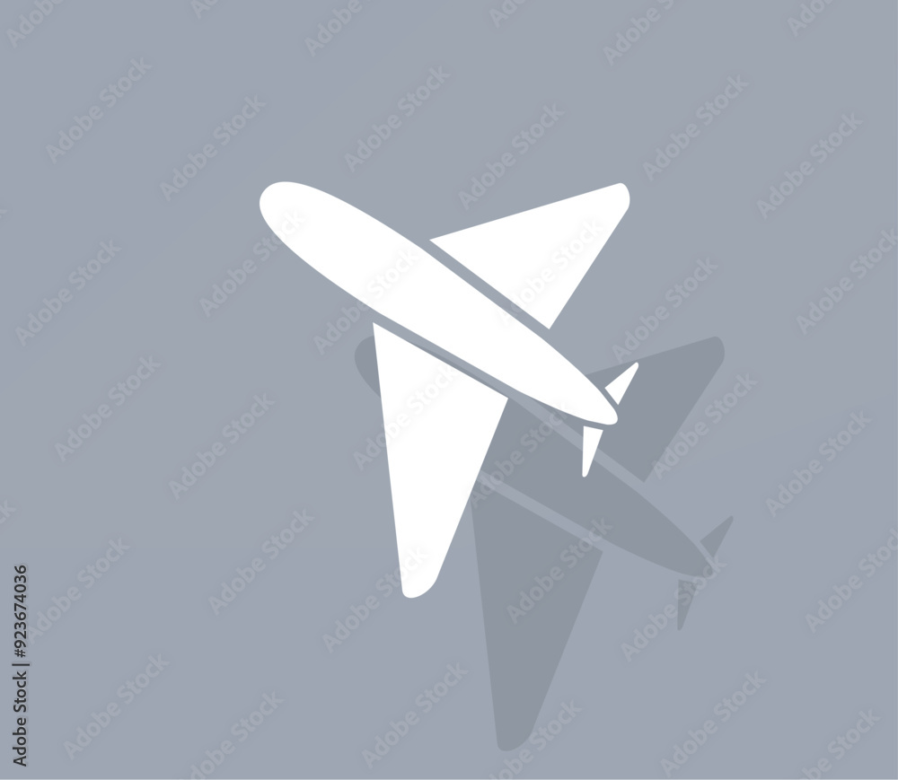 Poster vector icon of white color with shadow on gray background