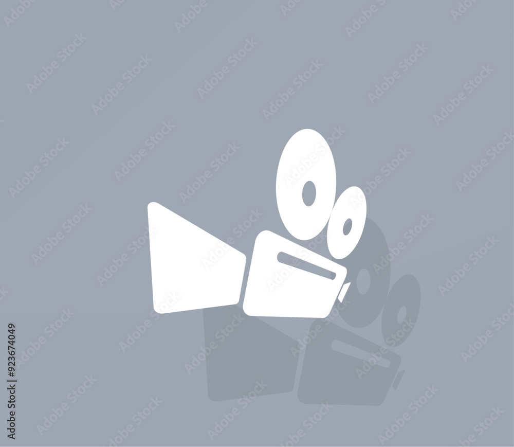Poster vector icon of white color with shadow on gray background