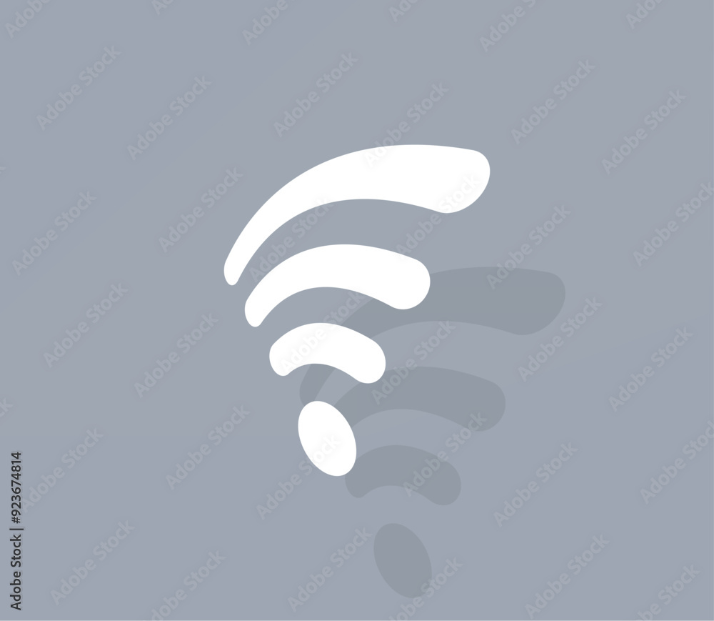 Poster vector icon of white color with shadow on gray background