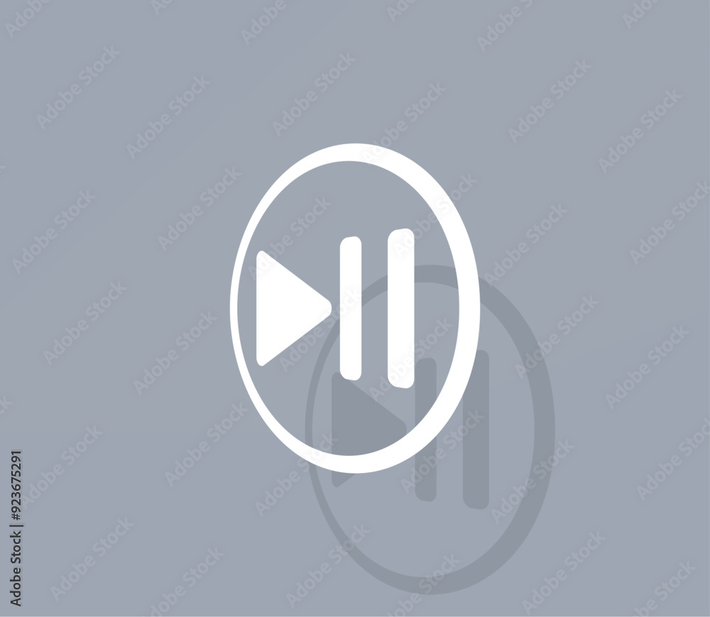 Poster vector icon of white color with shadow on gray background