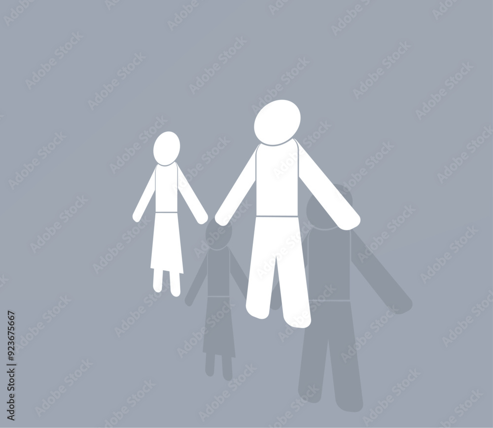 Poster vector icon of white color with shadow on gray background