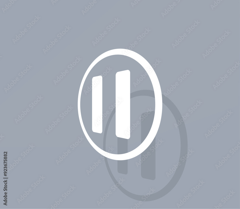 Poster vector icon of white color with shadow on gray background