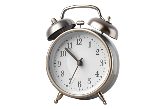 3d Alarm Clock isolated on transparent background 