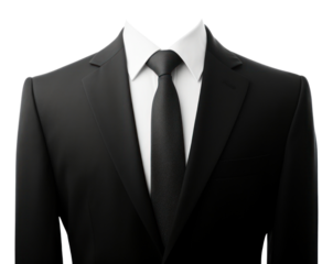 PNG Headless suit with black tie