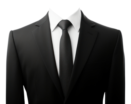PNG Headless suit with black tie