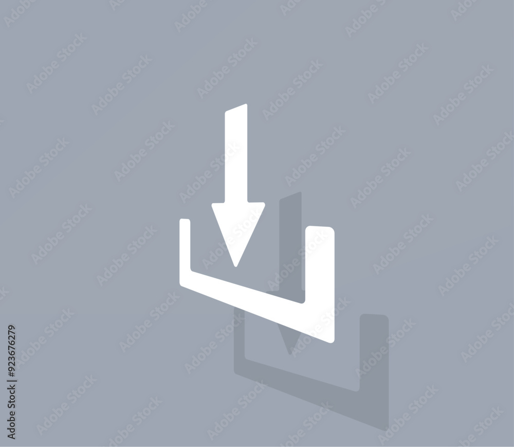 Poster vector icon of white color with shadow on gray background