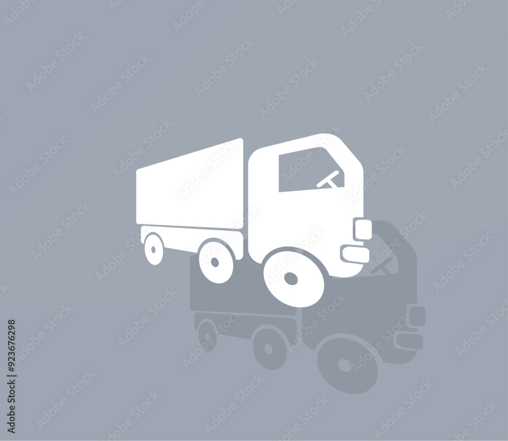 Aufkleber vector icon of white color with shadow on gray background