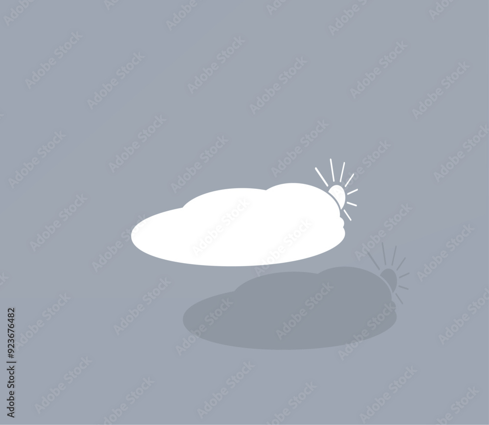 Poster vector icon of white color with shadow on gray background