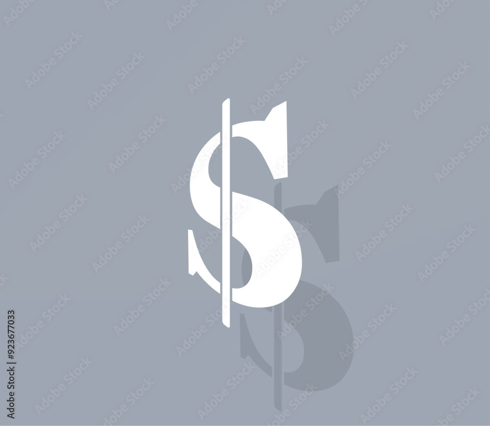 Poster vector icon of white color with shadow on gray background