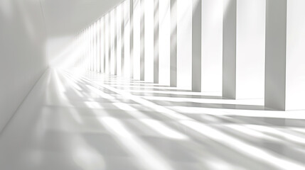 Obraz premium The Captivating Grey White Perspective Geometric Lighting Background: A Visual Delight of Symmetry and Illumination.