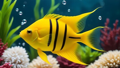 fish, aquarium, sea, water, underwater, yellow, tropical, ocean, animal, nature, marine, tang,...