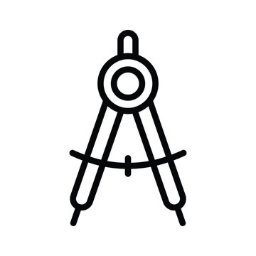 Grab this amazing vector design of geometry compass icon, flat icon design of drafting tool