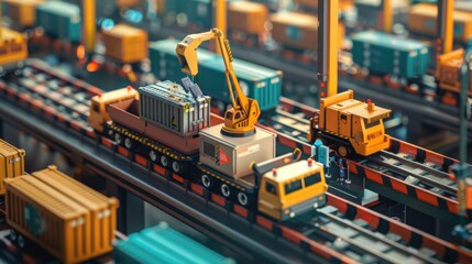 Naklejka premium Advanced automation in logistics and supply chains