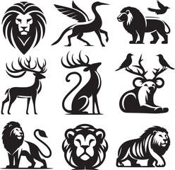  a animal design silhouette vector with white background 