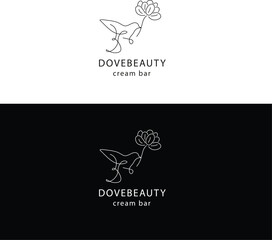 Obraz premium Dove Beauty Abstract Elegant Line Drawing Logo
