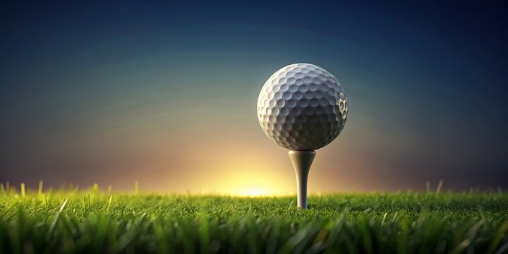 Minimalist composition featuring a single golf ball, elegantly posed on a pristine tee box, surrounded by negative space, exuding simplicity and sophistication.
