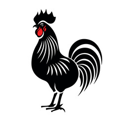 Black Rooster silhouette vector illustration