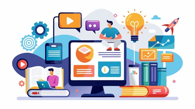 The essence of content creation for digital publications. It signifies the importance of crafting high-quality articles, media, and other content, combined with an effective publishing process