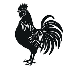 Black Rooster silhouette vector illustration
