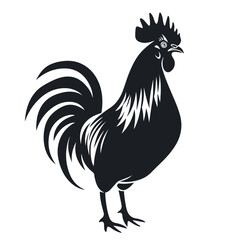 Black Rooster silhouette vector illustration