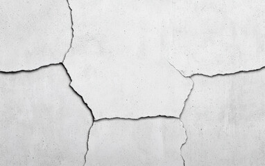 Obraz premium High-resolution of a cracked and textured white concrete wall. Perfect for backgrounds, architectural details, and construction themes.